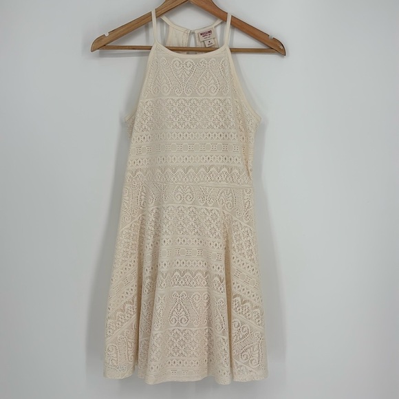 Mossimo Paisley Lace Sleeveless Halter Dress Women’s Size Medium in Ivory EUC! - Picture 1 of 8